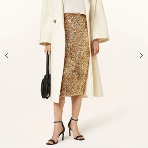 Marella NICHOLS - Gold Sequin Pencil skirt NWT